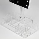 Ver imagem 3 de Organizador Maquiagem Cosméticos 9 Nichos Acrílico Premium com Espelho Led 16 Luzes Touch Regulável