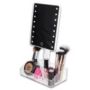 Ver imagem 2 de Organizador Maquiagem Cosméticos 9 Nichos Acrílico Premium com Espelho Led 16 Luzes Touch Regulável