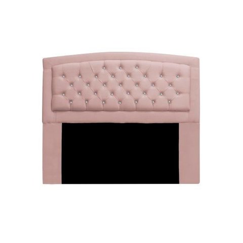 Cabeceira Estofada Geovana 140cm para Cama Box Casal com Botões Strass Cristais Suede Rose Gold - Ad