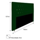 Ver imagem 3 de Cabeceira Estofada Bianca 160cm para Cama Box Queen Size com Botões Strass Cristais Suede Verde Escu
