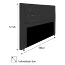 Ver imagem 3 de Cabeceira Estofada Bianca 195cm para Cama Box King Size com Botões Strass Cristais Corino Preto - Ad