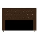 Ver imagem 1 de Cabeceira Estofada Bianca 140cm para Cama Box Casal com Botões Strass Cristais Corino Marrom - Adj D