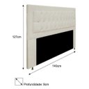 Ver imagem 3 de Cabeceira Estofada Bianca 140cm para Cama Box Casal com Botões Strass Cristais Corino Bege - Adj Dec