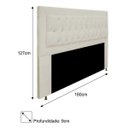 Ver imagem 3 de Cabeceira Estofada Bianca 160cm para Cama Box Queen Size com Botões Strass Cristais Corino Bege - Ad