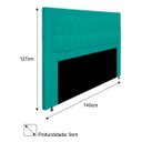 Ver imagem 3 de Cabeceira Estofada Bianca 140cm para Cama Box Casal Quarto Corino Azul Turquesa - ADJ Decor