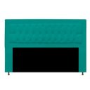 Ver imagem 1 de Cabeceira Estofada Bianca 140cm para Cama Box Casal Quarto Corino Azul Turquesa - ADJ Decor