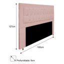 Ver imagem 3 de Cabeceira Estofada Bianca 160cm para Cama Box Queen Size com Botões Strass Cristais Suede Rose Gold