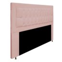 Ver imagem 2 de Cabeceira Estofada Bianca 160cm para Cama Box Queen Size com Botões Strass Cristais Suede Rose Gold