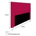 Ver imagem 3 de Cabeceira Estofada Bianca 140cm para Cama Box Casal Quarto Corino Rosa Pink - ADJ Decor