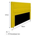 Ver imagem 3 de Cabeceira Estofada Bianca 195cm para Cama Box King Size com Botões Strass Cristais Corino Amarelo -