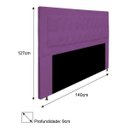 Ver imagem 3 de Cabeceira Estofada Bianca 140cm para Cama Box Casal Quarto Corino Roxo - ADJ Decor
