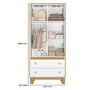Ver imagem 4 de Guarda Roupa Flora 2 Portas de Bater 2 Gavetas MDF MDP Branco Acetinado Qmovi
