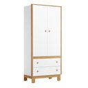 Ver imagem 1 de Guarda Roupa Flora 2 Portas de Bater 2 Gavetas MDF MDP Branco Acetinado Qmovi