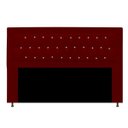 Ver imagem 1 de Cabeceira Estofada Bianca 140cm para Cama Box Casal com Botões Strass Cristais Corino Vermelho Marsa