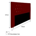 Ver imagem 3 de Cabeceira Estofada Bianca 140cm para Cama Box Casal com Botões Strass Cristais Corino Vermelho Marsa