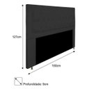 Ver imagem 3 de Cabeceira Estofada Bianca 160cm para Cama Box Queen Size Quarto Corino Preto - ADJ Decor