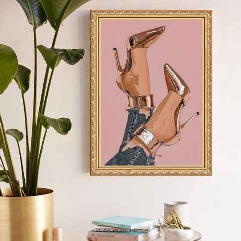 Quadro Decorativo Saltos 24x18cm - com Vidro:moldura Preta