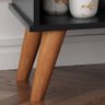 Mesa de Cabeceira Duda Criado 1 Gaveta Pés Retro Preto - 4