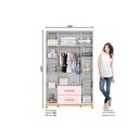 Ver imagem 6 de Guarda Roupa Infantil Estrela Cadente 4 Portas e 2 Gavetas Rosa Chá - Móveis Henn