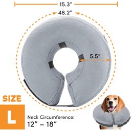 Bencmate Coleira Inflável Protetora para Pets Cinza (g) - 2