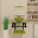 Ver imagem 1 de COMBO 2X1 GABINETE DE VIDRO CROÁCIA 40CM AP + TORNEIRA IBIZA VERDE OLIVA EK