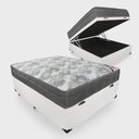 Ver imagem 1 de Cama Box com Baú Casal + Colchão de Molas Ensacadas - Ortobom - Iso Superpocket 138x188x67cm Branco