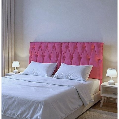 Cabeceira Cama Box Solteiro Leticia 160cm Suspensa Retangular Rosa