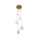 Ver imagem 3 de Pendente Moderno Dourado Pé Direito Alto Sala Vão de Escada Arevo Iluminação Jabuticaba VIDRO LEITOS