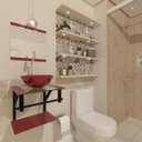 Ver imagem 1 de COMBO 2X1 GABINETE DE VIDRO CROÁCIA 40CM AP VERMELHO CEREJA + TORNEIRA ALGARVE EK