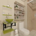 Ver imagem 1 de COMBO 2X1 GABINETE DE VIDRO CROÁCIA 40CM AP VERDE OLIVA + TORNEIRA ALGARVE EK