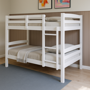 Beliche Solteiro Madeira com Grade Proteção Reforçado:beliche Branco/branco