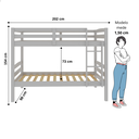 Ver imagem 3 de Beliche Solteiro Madeira com Grade Proteção Reforçado:beliche Branco/branco