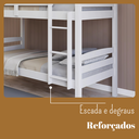 Ver imagem 5 de Beliche Solteiro Madeira com Grade Proteção Reforçado:beliche Branco/branco