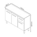 Ver imagem 3 de Balcao com Tampo 3p 1g 120 Cm Vitoria Branco Mobbs