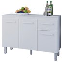 Ver imagem 1 de Balcao com Tampo 3p 1g 120 Cm Vitoria Branco Mobbs