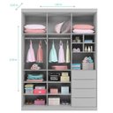 Ver imagem 2 de Guarda Roupa Infantil Blenda Cinza Acetinado - Phoenix Baby