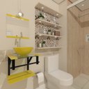 Ver imagem 1 de COMBO 2X1 GABINETE DE VIDRO CROÁCIA 40CM AP AMARELO + TORNEIRA ALGARVE EK