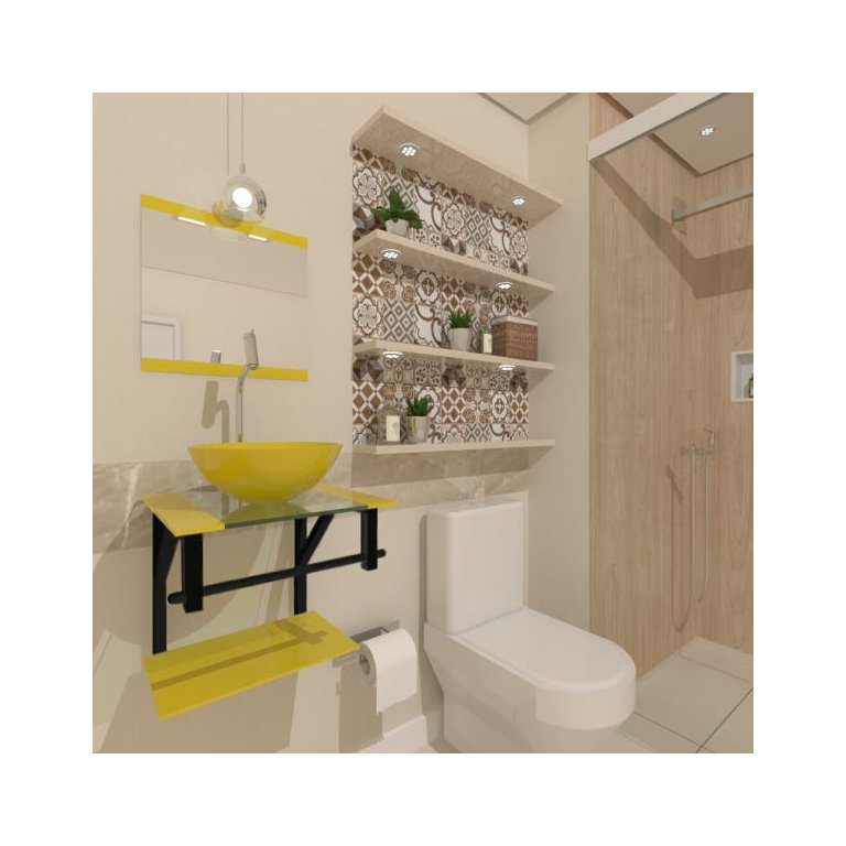 COMBO 2X1 GABINETE DE VIDRO CROÁCIA 40CM AP AMARELO + TORNEIRA ALGARVE EK COMBO 2X1 GABINETE DE VIDRO CROÁCIA 40CM AP AMARELO + TORNEIRA ALGARVE EK