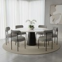 Ver imagem 1 de Cadeira Sala de Jantar Margara Kit 6 em Aço Preto Bouclê Ted D03 - D'Rossi