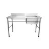 Bancada / Mesa Pia Em Aço Inox com Uma Cuba (56x34x14) A Direita (140x60x85) - 1