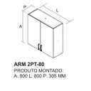 Ver imagem 2 de Armário Aéreo 2 Portas 80cm 100% Mdf Essence - Itatiaia Fendi/gris
