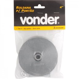 Roldana para portão 4" tipo V aço polido sem caixa Vonder - 2