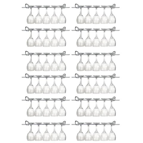 12 Suporte para Taças Cromado Aramado Adega Bar Vinho 25cm