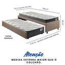 Ver imagem 2 de Bicama Box Viúva 126x208 Linho Marrom com Dois Colchões Adapto Molas Ensacadas Ecoflex