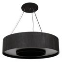 Ver imagem 1 de Lustre Pendente Madeira Redondo Anel 60 Cm Preto