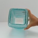 Ver mais imagens de Vaso Decorativo Cachepô Enfeite 25x14x14cm Vidro Azul