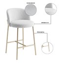 Ver imagem 6 de Banqueta Decorativa Elegance Recepção Gormet Base Champanhe Boucle Cinza Claro - Montanaris Decor