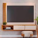 Ver imagem 6 de Painel Home Suspenso Egeu para Tv até 65 Polegadas Off White Matte-freijo Off White Matte-freijo