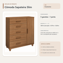 Ver imagem 4 de Cômoda Sapateira Slim 5 Gavetas e 1 Porta Cinamomo Formimóveis