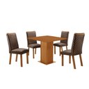 Ver imagem 7 de Conjunto Jantar Loren 4 Lugares MDF Cadeiras Lira Veludo Marrom 90cm Moderna